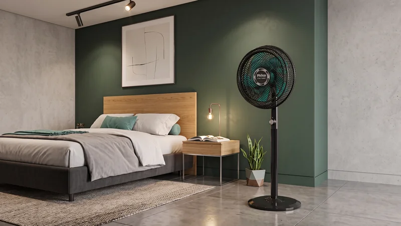 melhor ventilador para quarto Philco PVT466 de coluna ao lado da cama