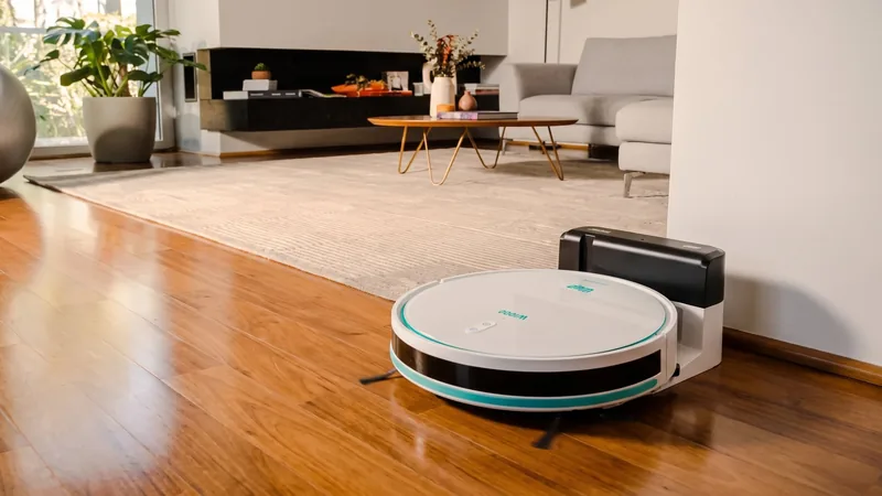 WAP Robot W1000, melhor robô aspirador custo-benefício, saindo da base de carregamento